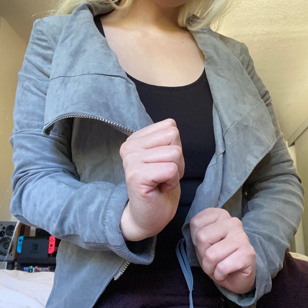 H&M Divided Grey Asymmetrical Moto Jacket